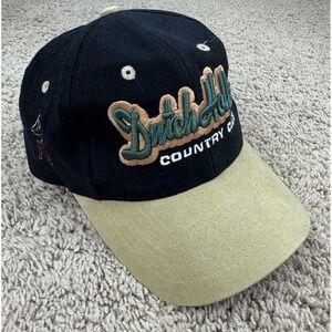 Dutch Hollow Golf Cap Auburn, NY Ahead Authentic Headgear Buckle Back Black Hat